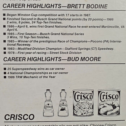 Ertl Crisco Racing Die-Cast Metal Replica No. 15 1/64 Scale Collectible Car In Original Packaging