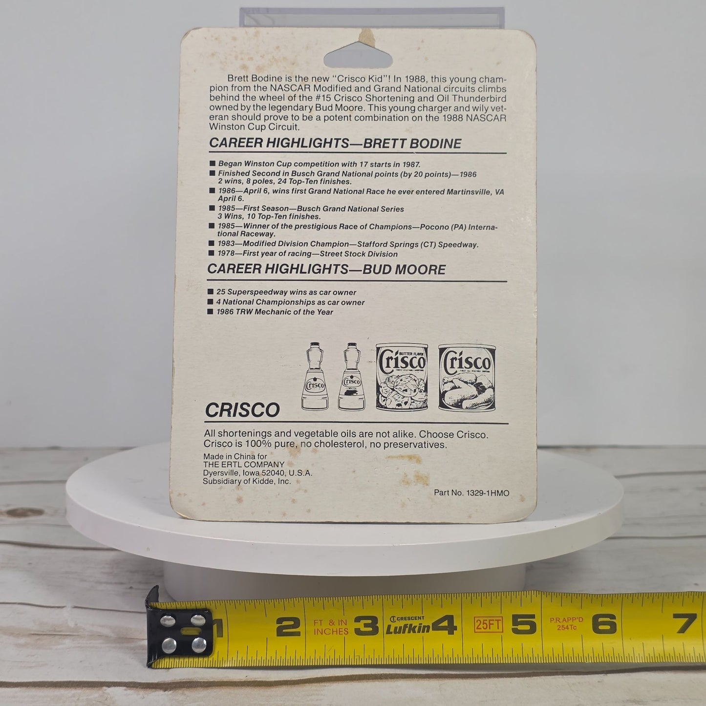 Ertl Crisco Racing Die-Cast Metal Replica No. 15 1/64 Scale Collectible Car In Original Packaging