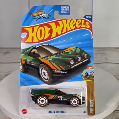 Hot Wheels Rally Speciale Dollar General Exclusive Die-Cast Toy Car 179/250 Green & Orange Collectible