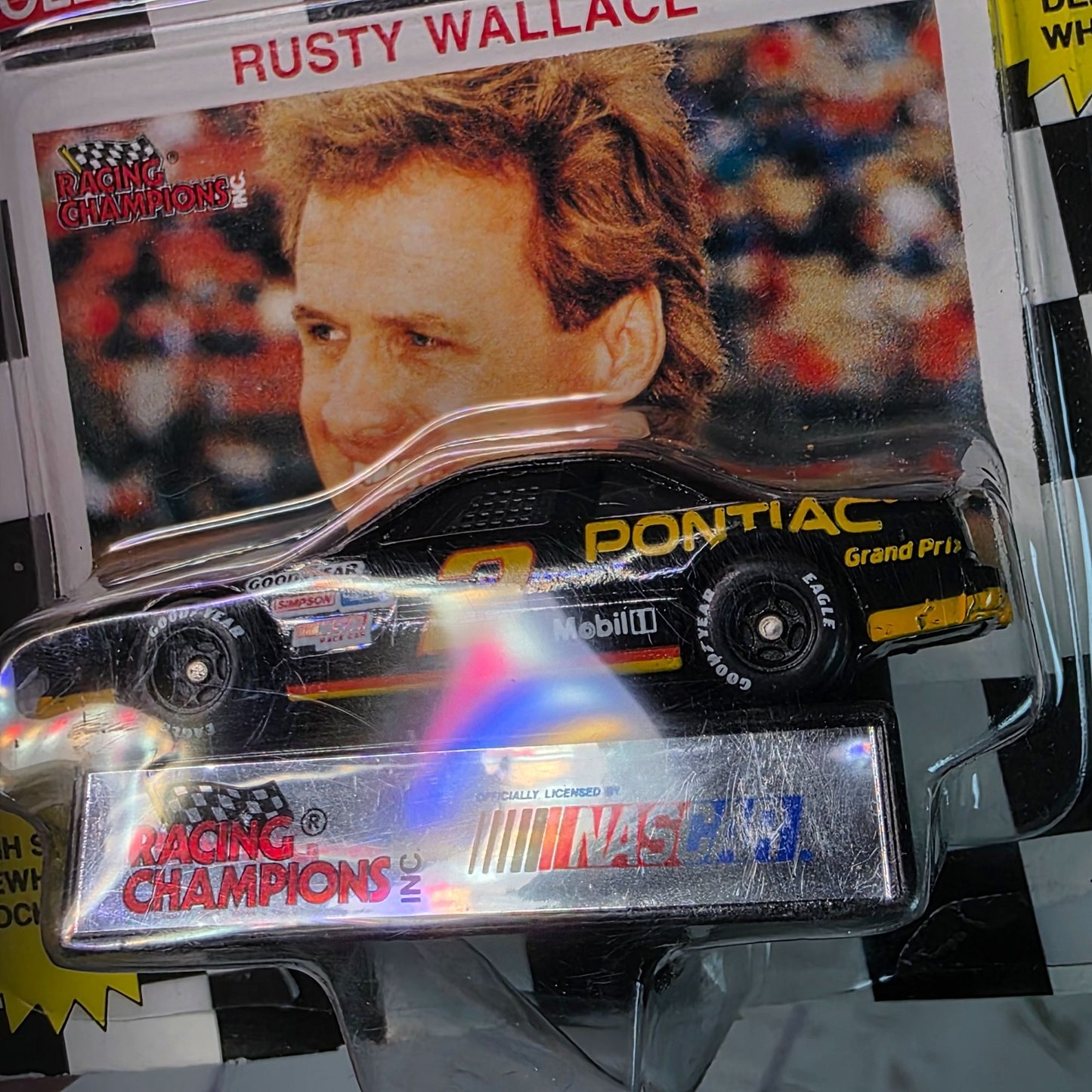 Rusty Wallace 1993 Edition Die-Cast NASCAR Stock Car With Collectors Card & Display Stand Racing Champions