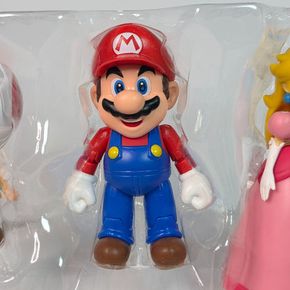 Super Mario Bros. Action Figures Set Mario Peach & Toad Jakks Pacific Kids Collectible Toy Original Packaging Minor Box Damage