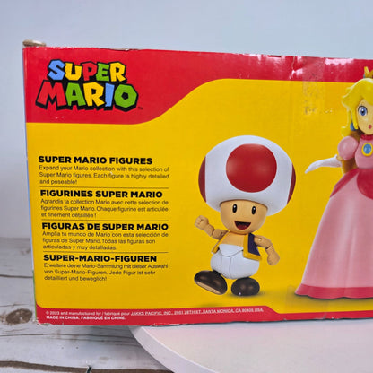 Super Mario Bros. Action Figures Set Mario Peach & Toad Jakks Pacific Kids Collectible Toy Original Packaging Minor Box Damage