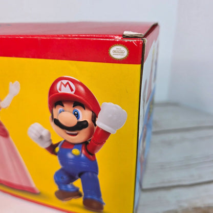 Super Mario Bros. Action Figures Set Mario Peach & Toad Jakks Pacific Kids Collectible Toy Original Packaging Minor Box Damage