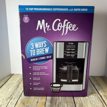 Mr. Coffee Programmable 3-Way Brewing System 12-Cup Drip Coffee Maker