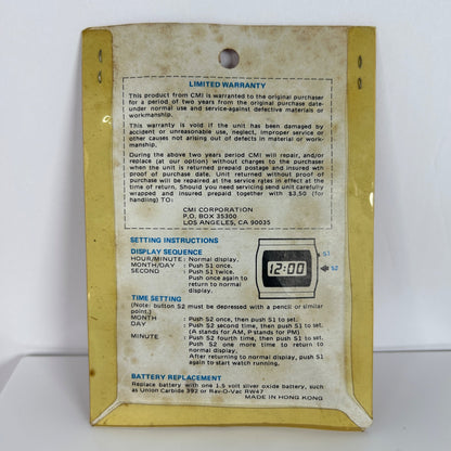 Vintage NAPA Belden Sweda Quartz LCD Digital Watch With Five Functions In Original Packaging