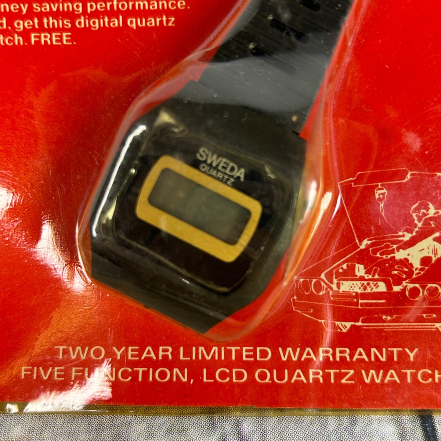 Vintage NAPA Belden Sweda Quartz LCD Digital Watch With Five Functions In Original Packaging