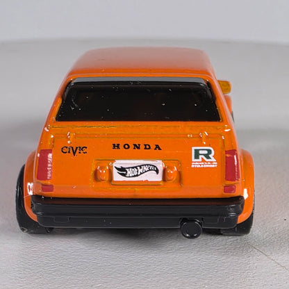 2022 Hot Wheels 73 Honda Civic Custom Die-Cast Model Orange