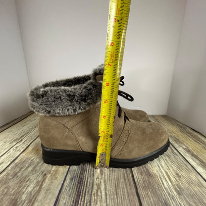 Cobbie Cuddlers Womens Faux Fur Lined Ankle Boots Size 8.5 Brown