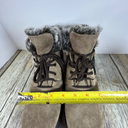 Cobbie Cuddlers Womens Faux Fur Lined Ankle Boots Size 8.5 Brown