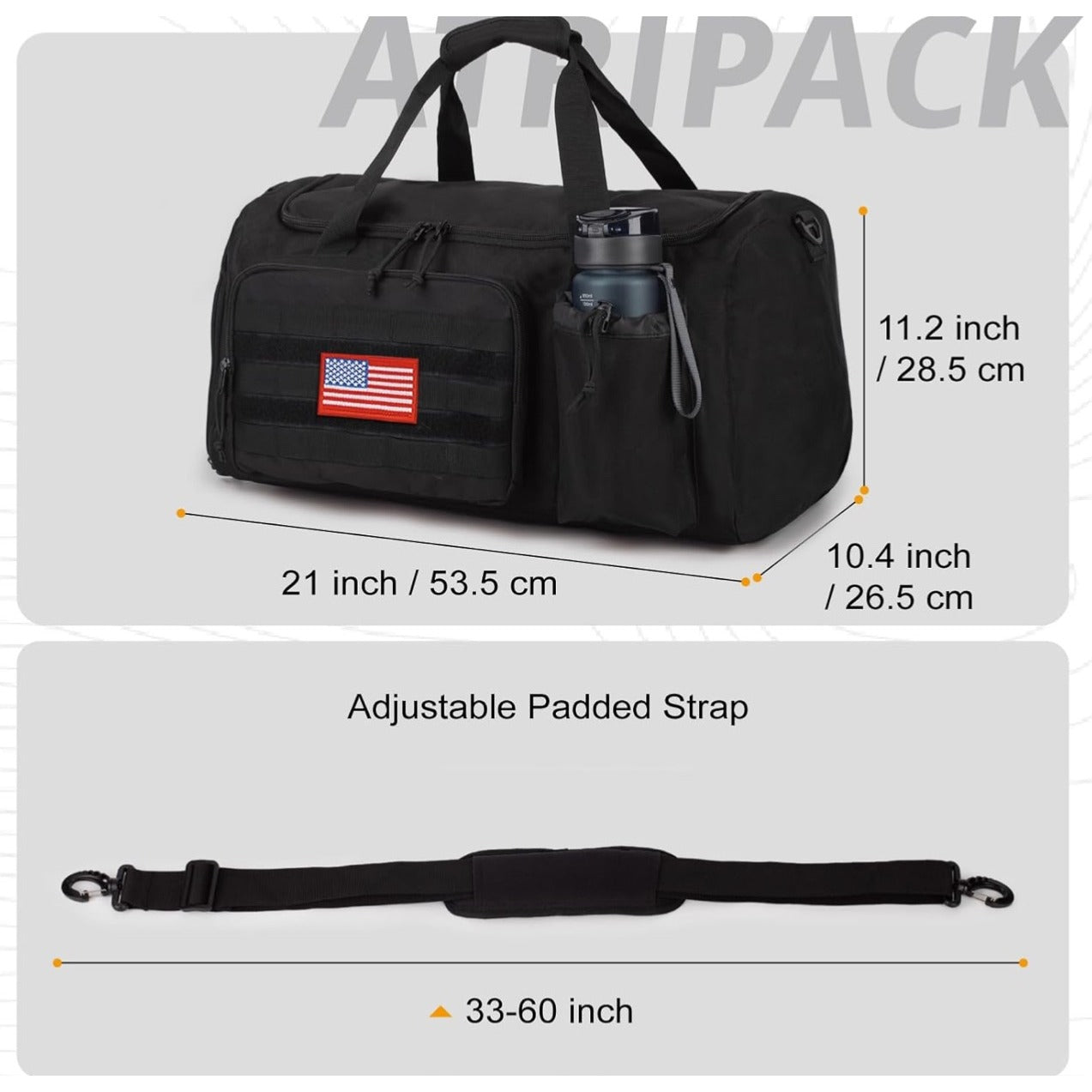 2 In 1 ATRIPACK Multifunctional Travel Duffel & Shoulder Bag With Shoe Compartment & Wet Pocket-NO FLAG!