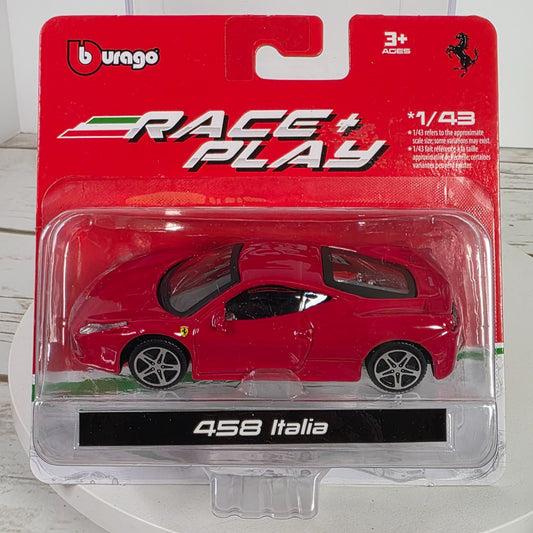 Bburago Race & Play 1/43 Scale Ferrari 458 Italia Diecast Model Car
