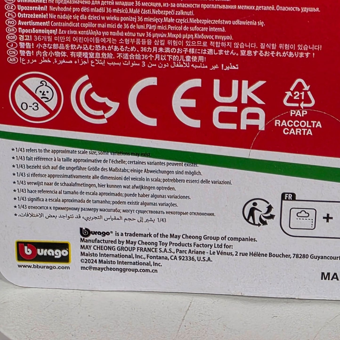 Bburago Race & Play 1/43 Scale Ferrari 458 Italia Diecast Model Car