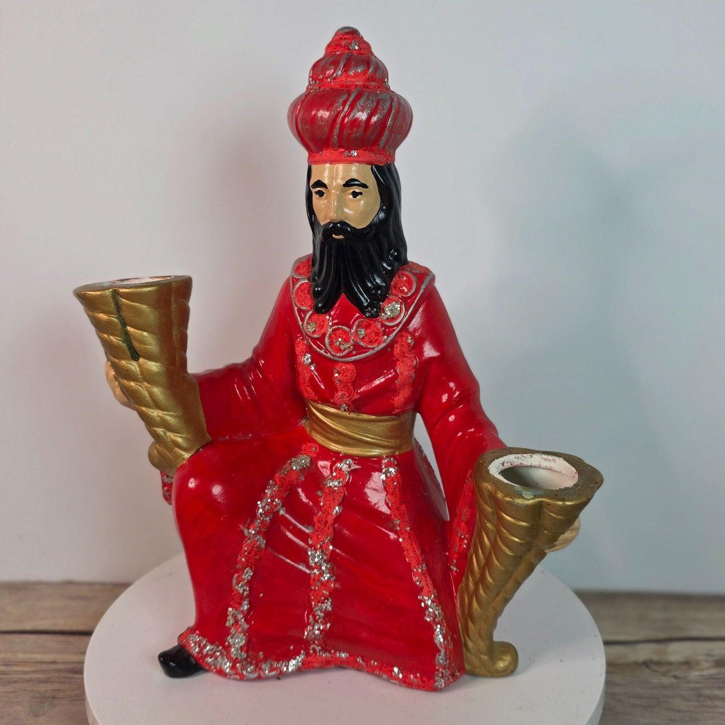 Vintage Zavori Nativity Figurine Candle Holder 1979 Hand-Painted Ceramic