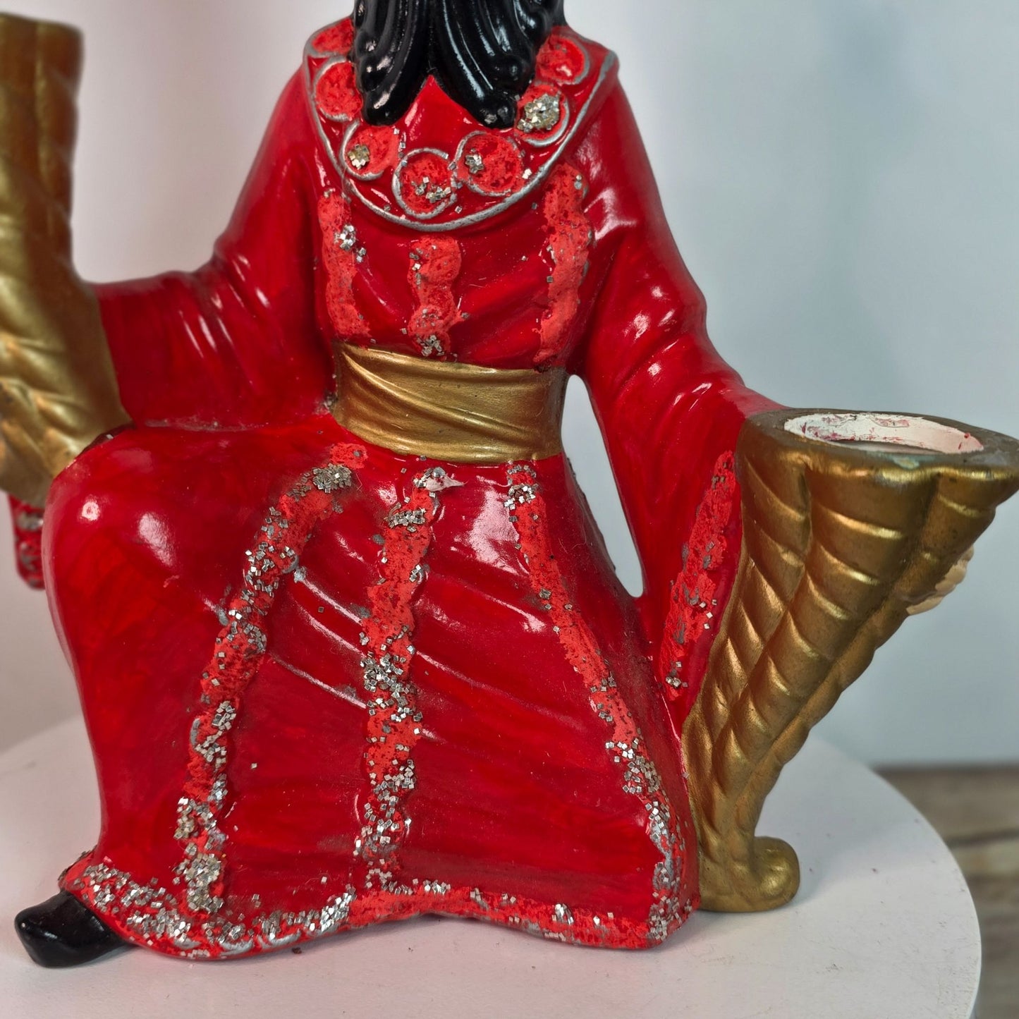 Vintage Zavori Nativity Figurine Candle Holder 1979 Hand-Painted Ceramic