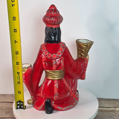 Vintage Zavori Nativity Figurine Candle Holder 1979 Hand-Painted Ceramic