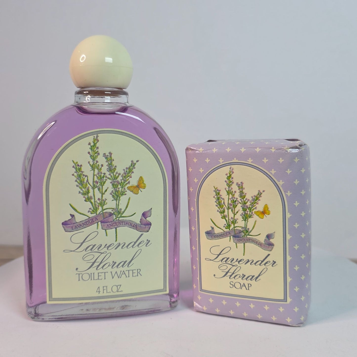 Lavender Floral Toilet Water & Soap Set By Avon  4 FL OZ