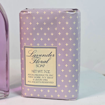 Lavender Floral Toilet Water & Soap Set By Avon  4 FL OZ