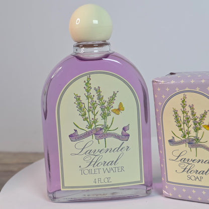 Lavender Floral Toilet Water & Soap Set By Avon  4 FL OZ