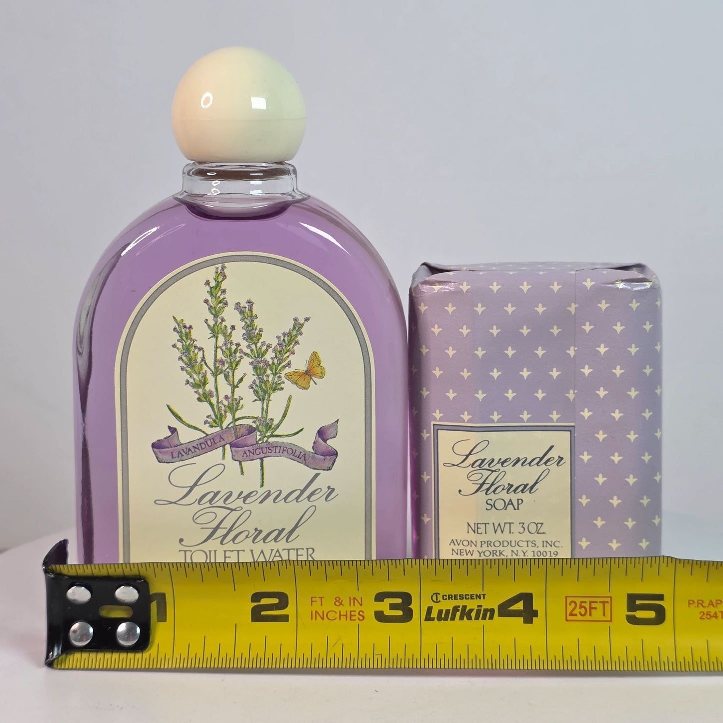 Lavender Floral Toilet Water & Soap Set By Avon  4 FL OZ