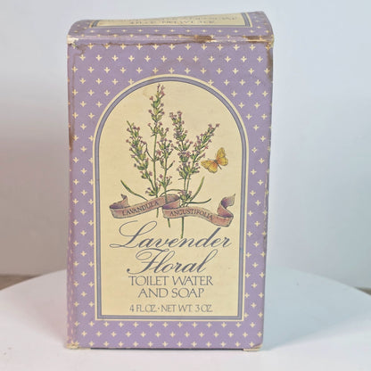 Lavender Floral Toilet Water & Soap Set By Avon  4 FL OZ