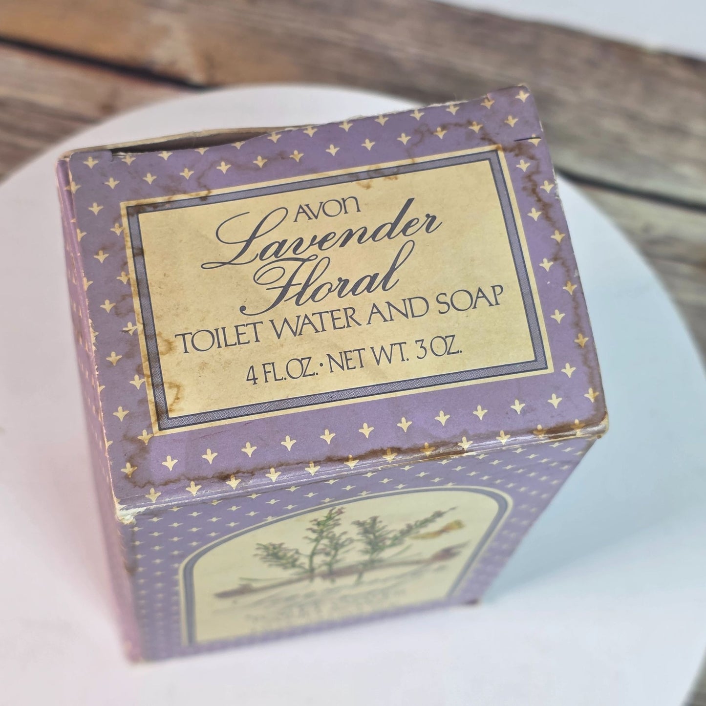 Lavender Floral Toilet Water & Soap Set By Avon  4 FL OZ