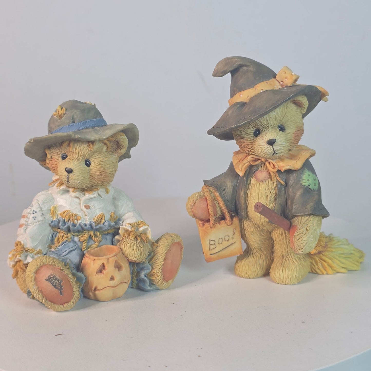 Vintage Cherished Teddies Gary & Gretel Halloween Figurines By P. Hillman 1993 Collectible Resin Bears