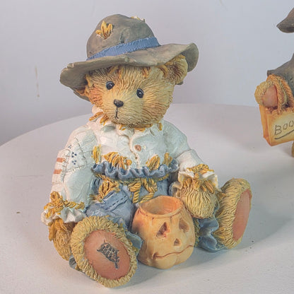 Vintage Cherished Teddies Gary & Gretel Halloween Figurines By P. Hillman 1993 Collectible Resin Bears