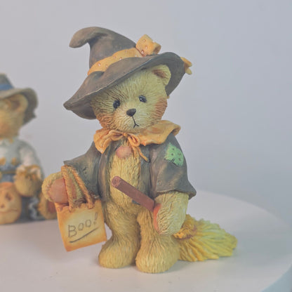 Vintage Cherished Teddies Gary & Gretel Halloween Figurines By P. Hillman 1993 Collectible Resin Bears