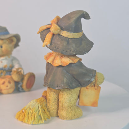 Vintage Cherished Teddies Gary & Gretel Halloween Figurines By P. Hillman 1993 Collectible Resin Bears