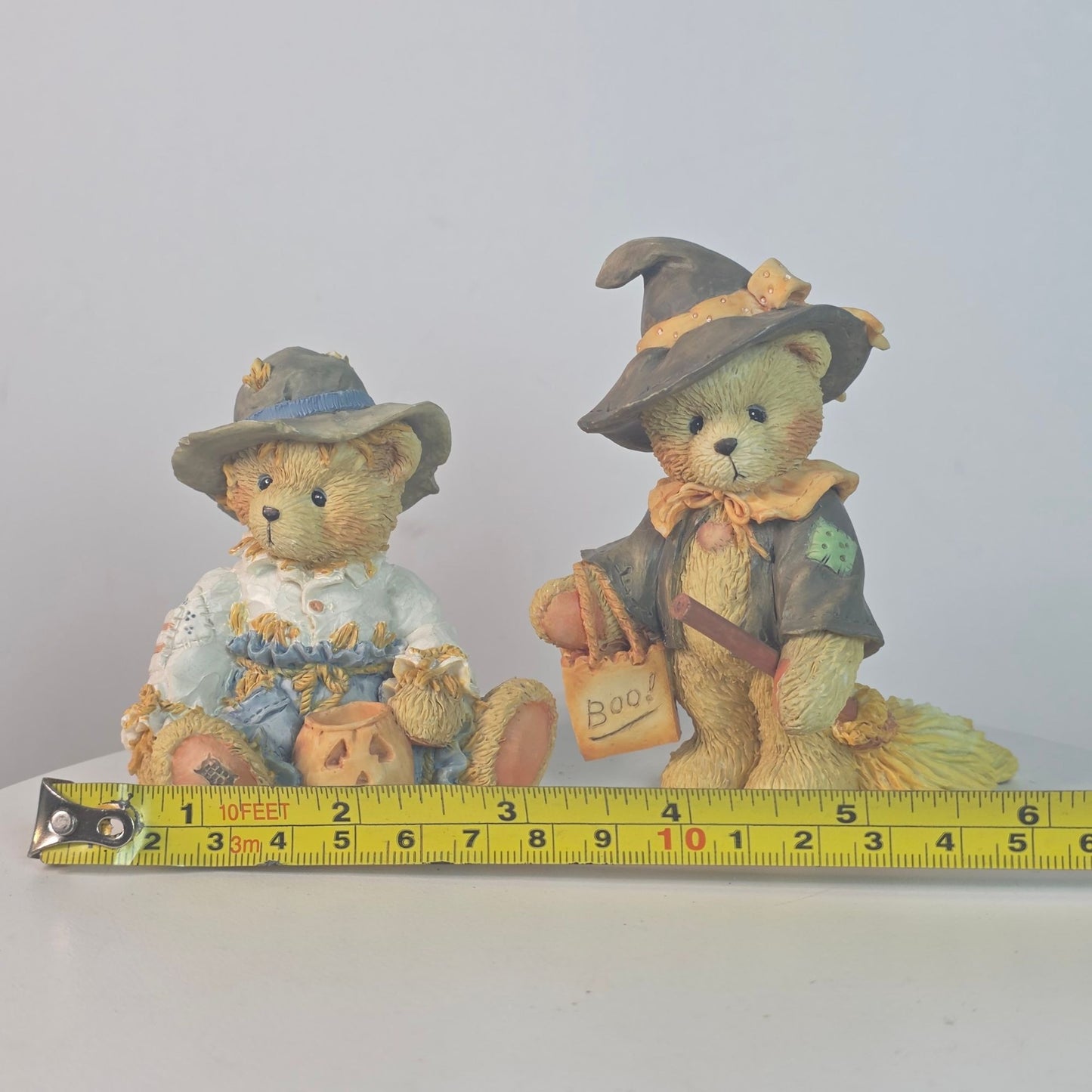 Vintage Cherished Teddies Gary & Gretel Halloween Figurines By P. Hillman 1993 Collectible Resin Bears