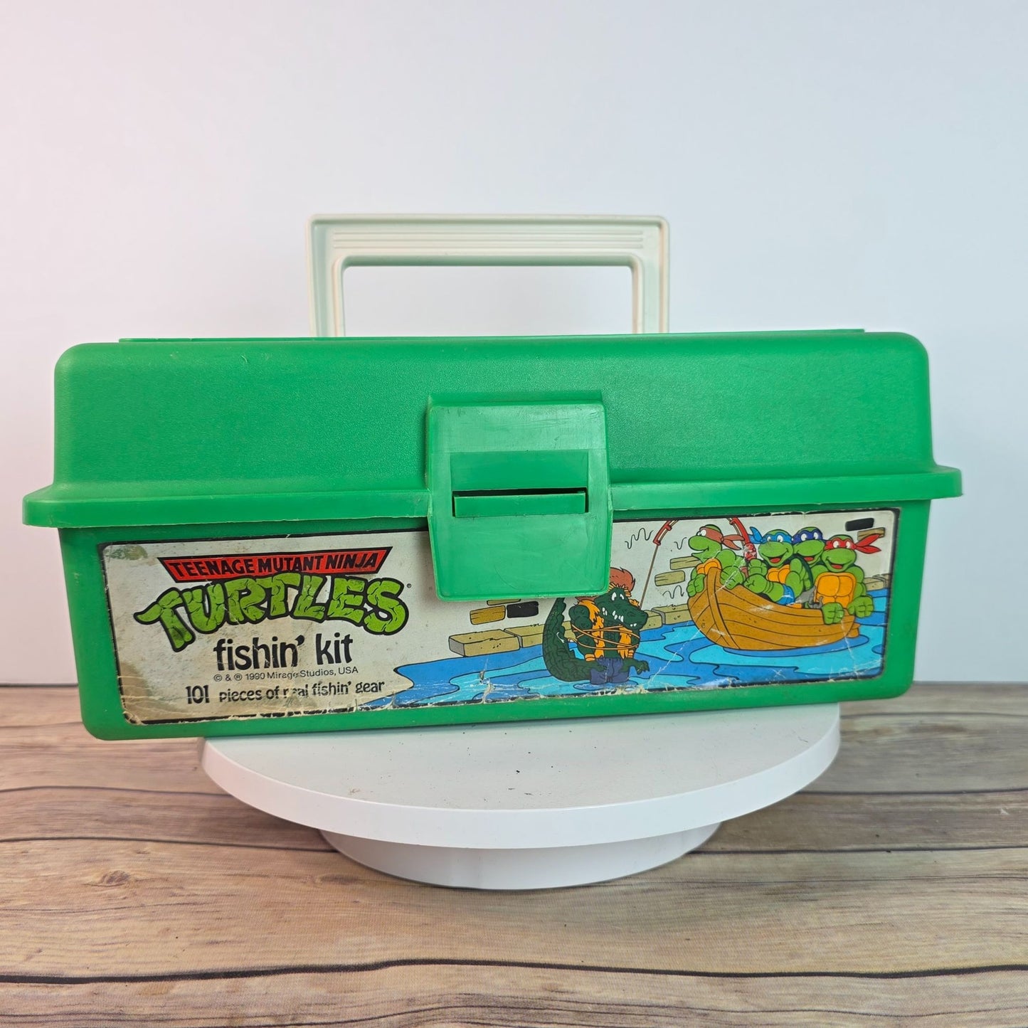 Teenage Mutant Ninja Turtles 1990 Collectible Tackle Box By Mirage Studios Vibrant Green With Iconic TMNT Graphics Nostalgic Storage