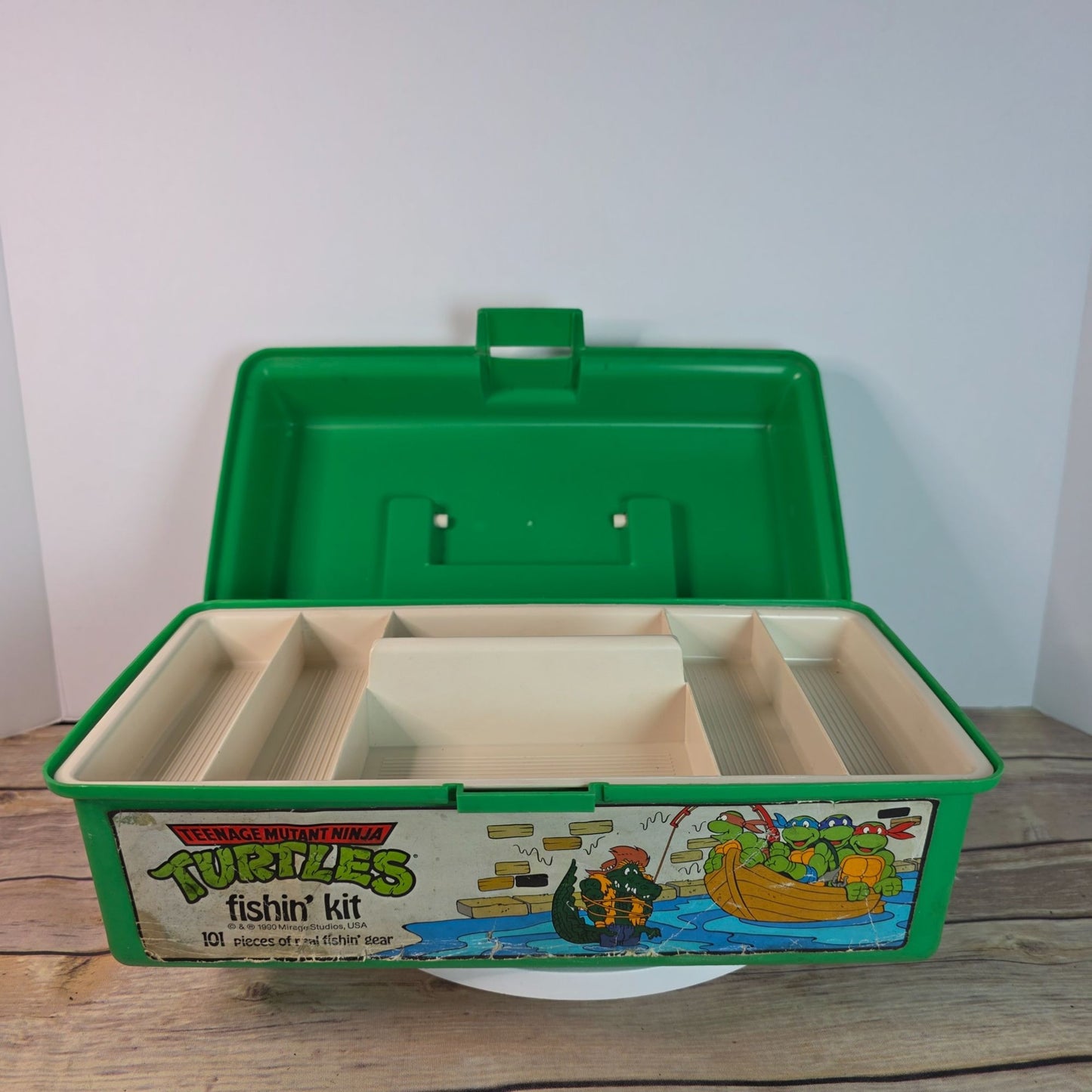 Teenage Mutant Ninja Turtles 1990 Collectible Tackle Box By Mirage Studios Vibrant Green With Iconic TMNT Graphics Nostalgic Storage
