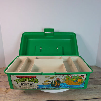 Teenage Mutant Ninja Turtles 1990 Collectible Tackle Box By Mirage Studios Vibrant Green With Iconic TMNT Graphics Nostalgic Storage