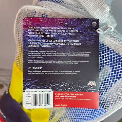 Speedo Adult Comfortable Performance Snorkeling Set With Hydroscope Mask Snorkel & Fins Anti-Fog UV Protection L/XL