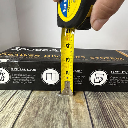 SpaceAid Bamboo Drawer Dividers System Adjustable Organizer 6 Dividers & 12 Inserts With Label Stickers