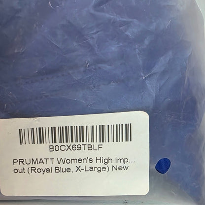NWT PRUMATT Women's High Impact Criss-Cross Sports Bra Royal Blue XL