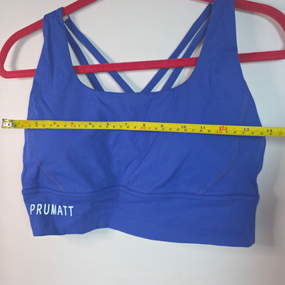 NWT PRUMATT Women's High Impact Criss-Cross Sports Bra Royal Blue XL
