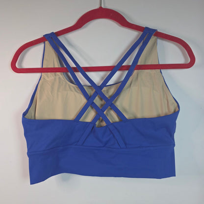 NWT PRUMATT Women's High Impact Criss-Cross Sports Bra Royal Blue XL