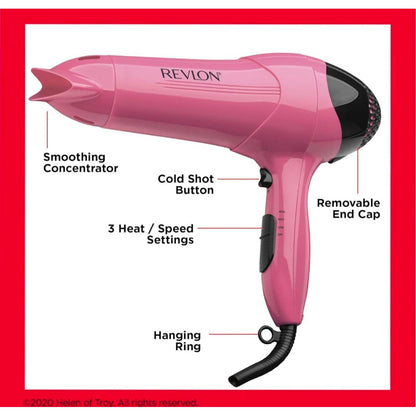Revlon Ionic Technology Hair Dryer With Smoothing Concentrator & 3 Heat/Speed Settings