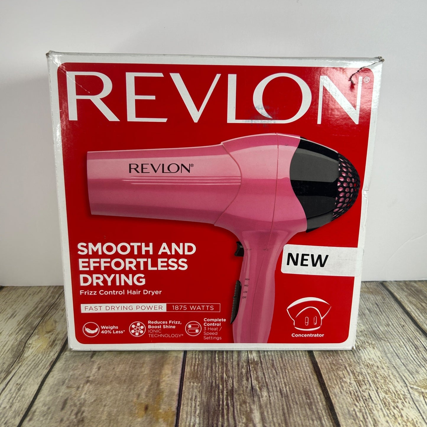 Revlon Ionic Technology Hair Dryer With Smoothing Concentrator & 3 Heat/Speed Settings