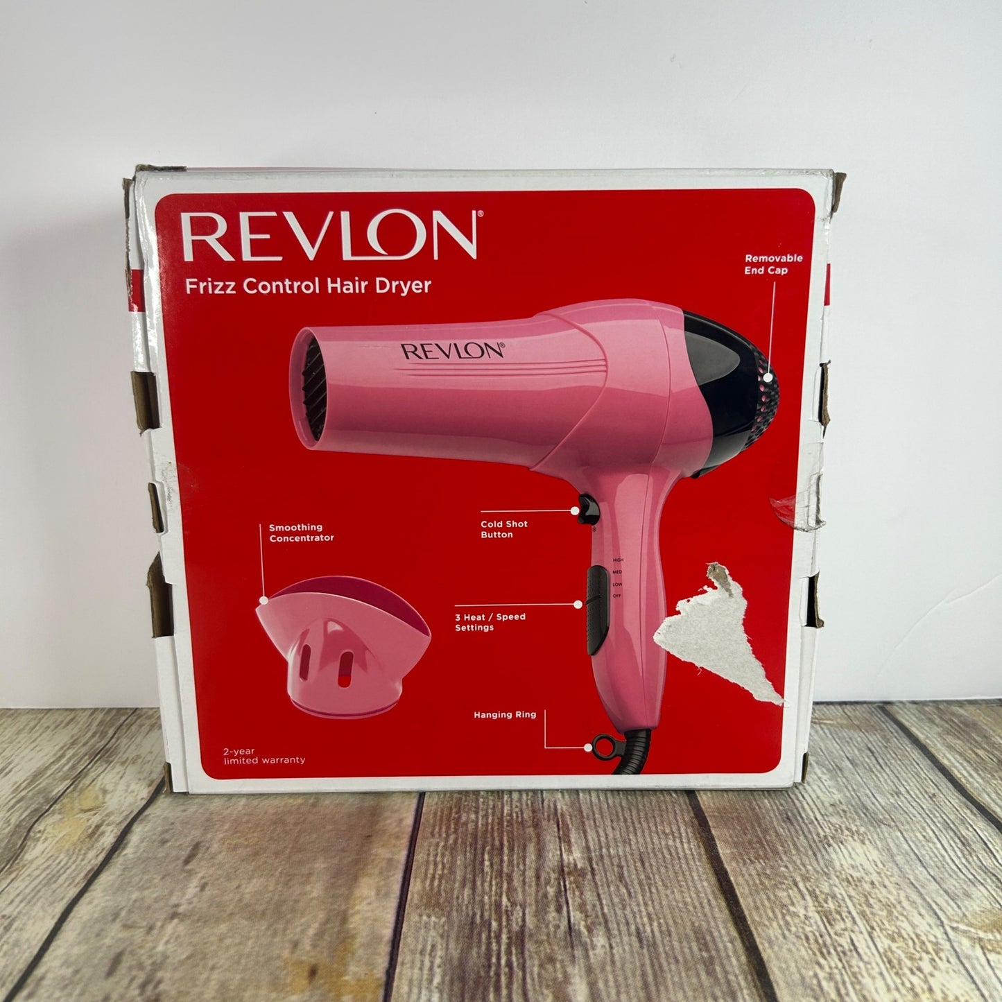 Revlon Ionic Technology Hair Dryer With Smoothing Concentrator & 3 Heat/Speed Settings
