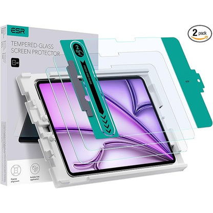 ESR Tempered Glass Screen Protector 2 Pack For iPad Air 13 Bubble-Free Application
