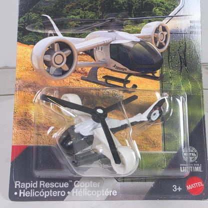 Matchbox Jurassic World Rapid Rescue Copter Helicopter Toy
