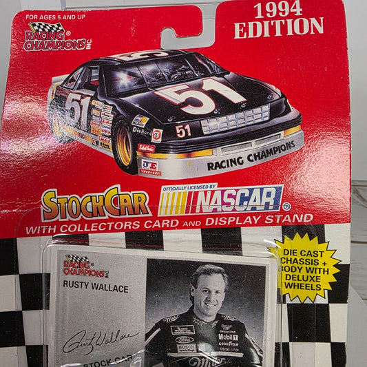 Rusty Wallace 1994 Racing Champions Stock Car NASCAR Die-Cast Collectible w/ Card