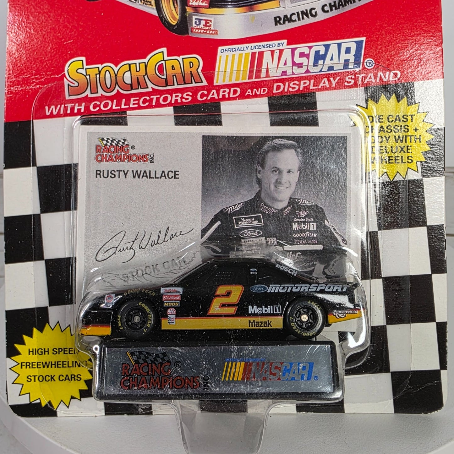 Rusty Wallace 1994 Racing Champions Stock Car NASCAR Die-Cast Collectible w/ Card