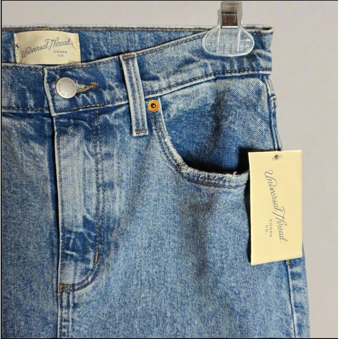 Universal Thread Womens High-Waisted Medium Wash Denim Skirt Size 6