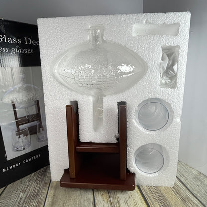 Kentucky Wildcats Football Glass Decanter With 2 Stemless Glasses By The Memory Company - 3 Piece Set