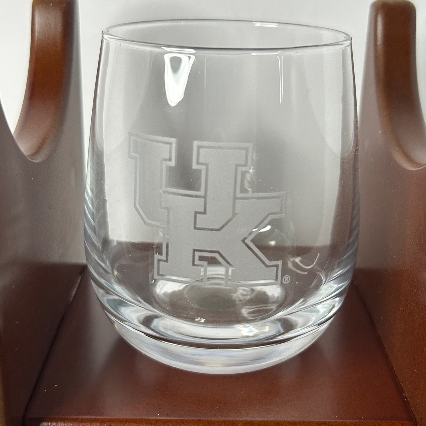 Kentucky Wildcats Football Glass Decanter With 2 Stemless Glasses By The Memory Company - 3 Piece Set