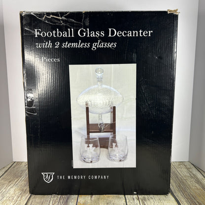 Kentucky Wildcats Football Glass Decanter With 2 Stemless Glasses By The Memory Company - 3 Piece Set