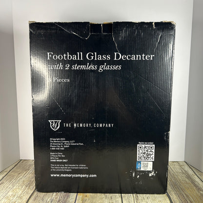 Kentucky Wildcats Football Glass Decanter With 2 Stemless Glasses By The Memory Company - 3 Piece Set